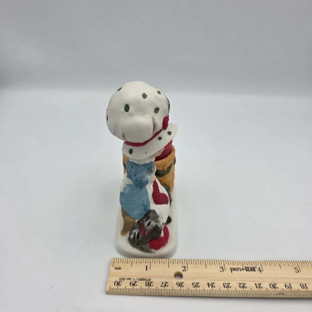 Christmas Luvkins Jasco 1978 Porcelain Mrs Claus Vintage Original Candle Holder